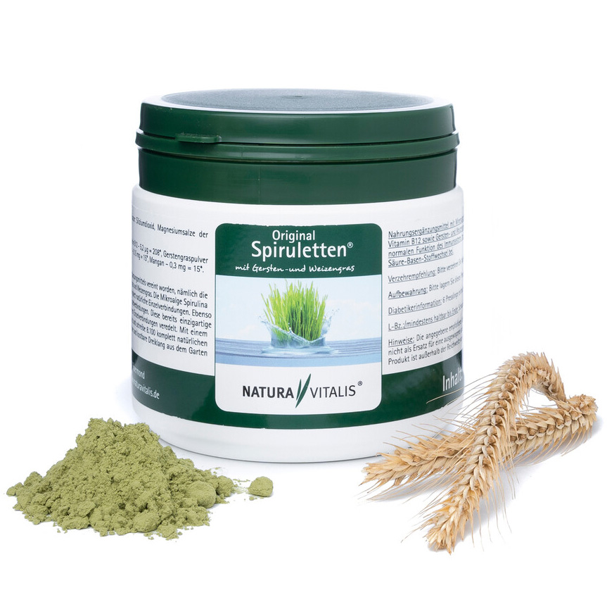 Natura-Vitalis-Original-Spiruletten-Gerstengras-Weizengras-2 Spirulina plus Gerstengras & Weizengras - 1000 Presslinge