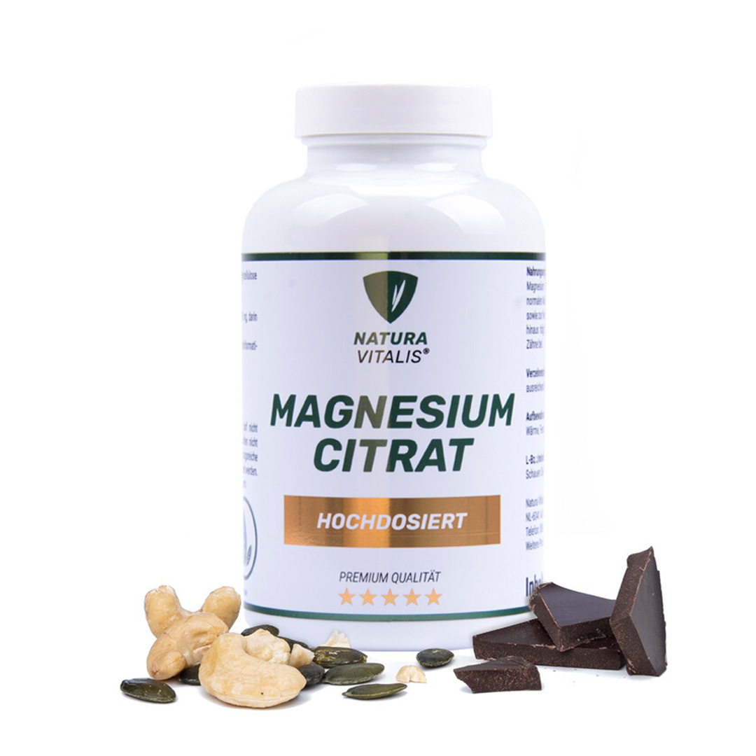 NATURA VITALIS Magnesium Citrat hochdosiert - 180 Kapseln NATURA VITALIS Magnesium Citrat hochdosiert - 180 Kapseln