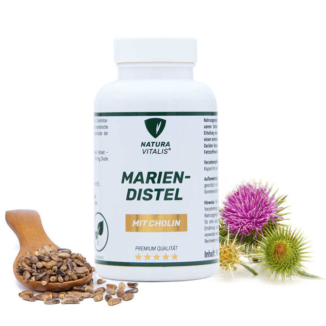 NATURA VITALIS Mariendistel-Kapseln mit Silymarin - 90 Kapseln
