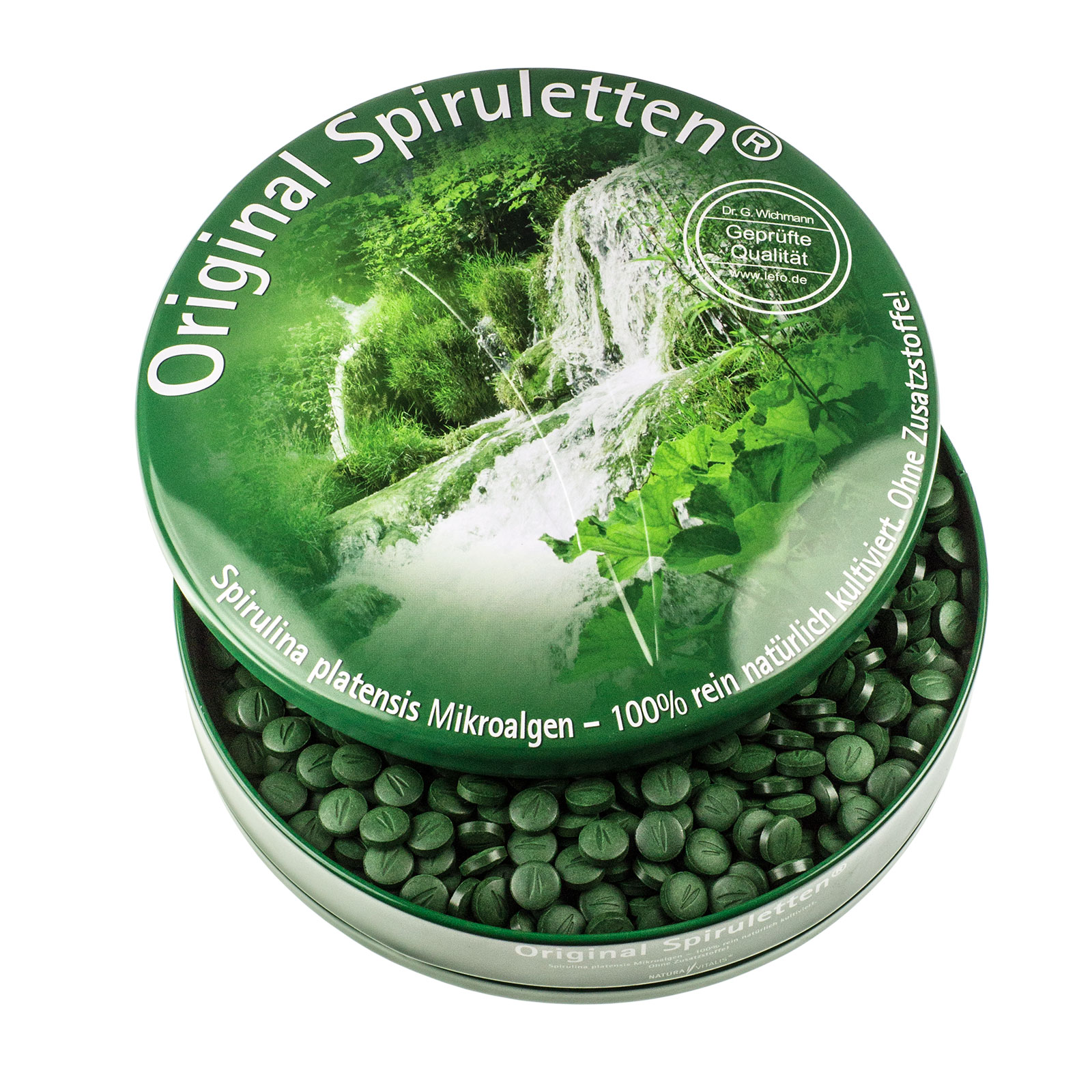 NATURA_VITALIS_1700_Spirulina_in_Spirulettendose NATURA VITALIS 1700 Spirulina-Presslinge in exklusiver Spirulettendose