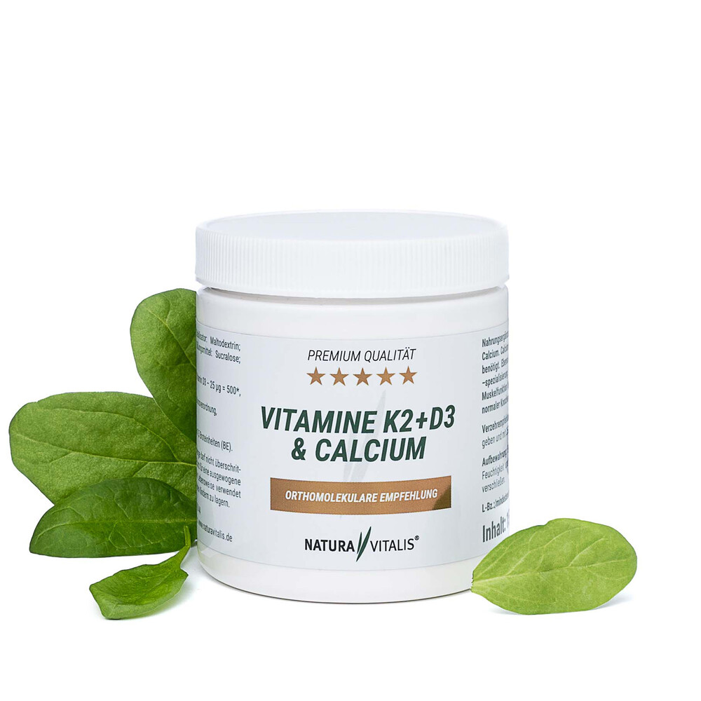 Natura-Vitalis-Vitamine-K2-D3-Calcium Vitamin K2 + D3 & Calcium - HOCHDOSIERT - 150g