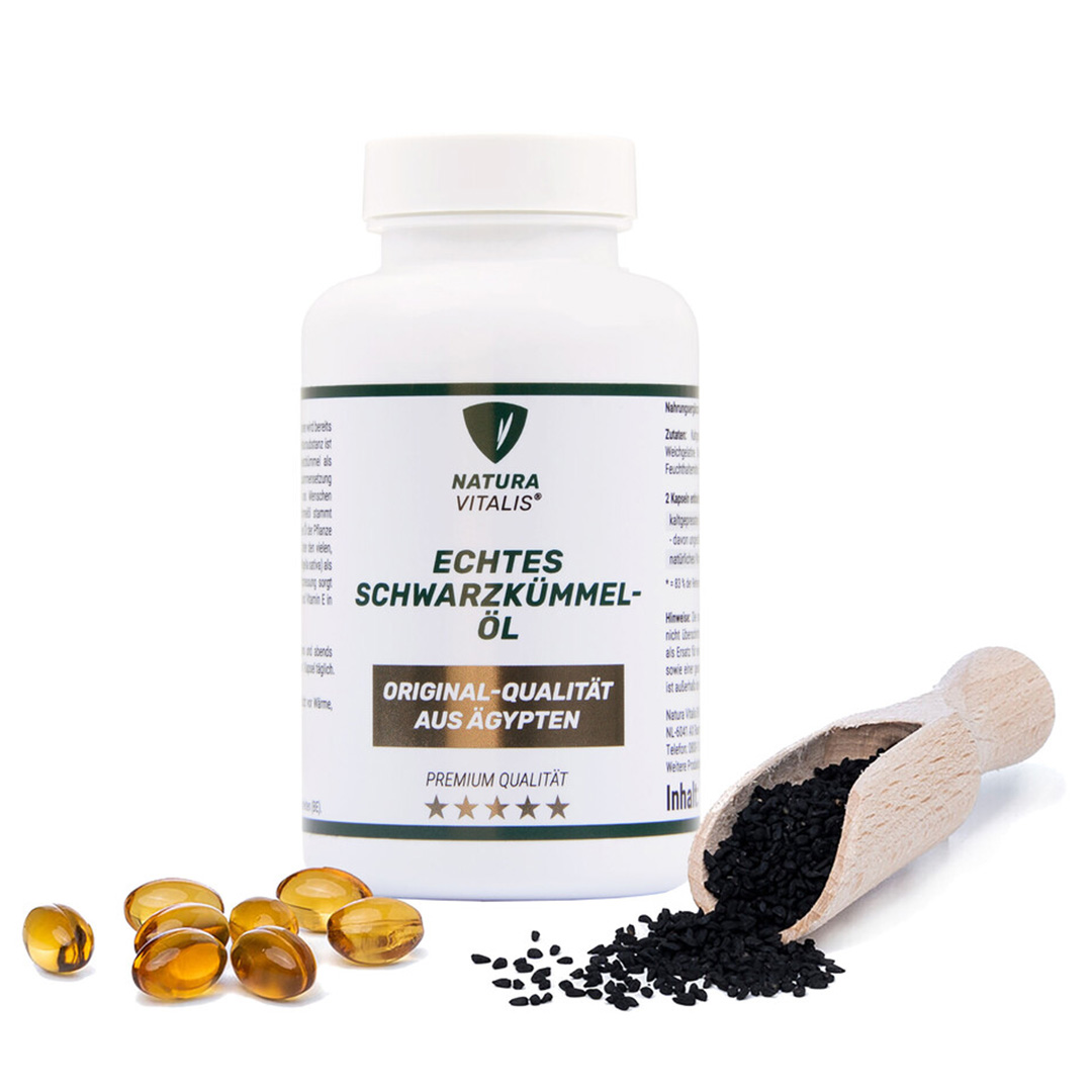 NATURA VITALIS Ägyptisches Schwarzkümmel-Öl - 120 Softgels NATURA VITALIS Ägyptisches Schwarzkümmel-Öl - 120 Softgels